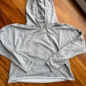 Boutique Gray Hoodie with raw edge details